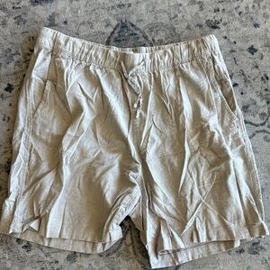 Mens Linen Shorts, Bone Color